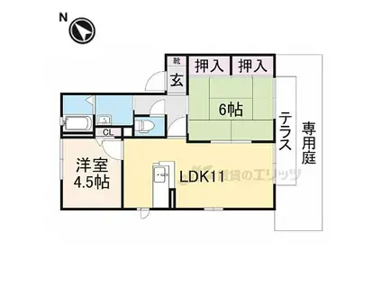 グランパルク(2LDK/1階)の間取り写真