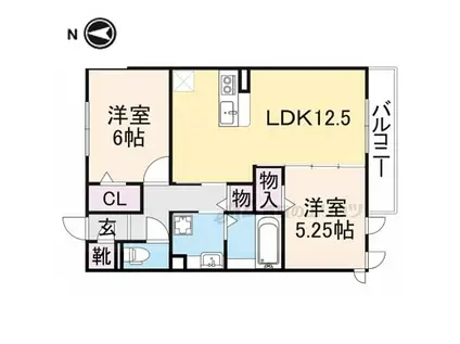 JR関西本線 奈良駅 徒歩18分 3階建 築10年(2LDK/2階)の間取り写真