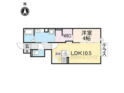 JR和歌山線 大和新庄駅 徒歩4分 2階建 築10年(1LDK/1階)の間取り写真