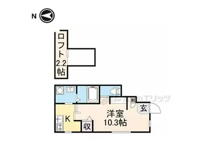 あんしん倉治(ワンルーム/1階)の間取り写真