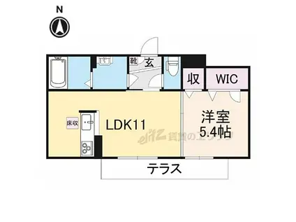 シャーメゾンアサヒIII(1LDK/1階)の間取り写真