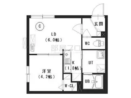 セフィーロ旭町7丁目MS(1LDK/4階)の間取り写真