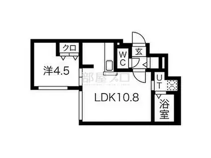 ALPHA平岸4-6(1LDK/3階)の間取り写真