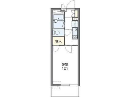 東武東上線 北坂戸駅 徒歩7分 4階建 築15年(1K/2階)の間取り写真