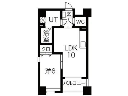 リュミアン堀田テラス(1LDK/8階)の間取り写真