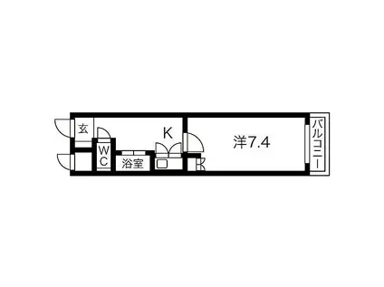 アイルーム四日市白須賀(1K/1階)の間取り写真