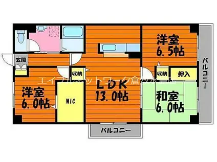 スカール有楽(3LDK/2階)の間取り写真