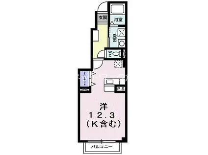アメニティ中島B(ワンルーム/1階)の間取り写真