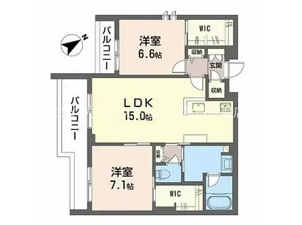 コトーネ(2LDK/3階)の間取り写真