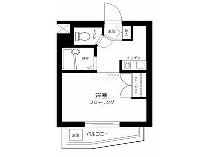 JR総武線 大久保駅(東京) 徒歩5分 3階建 築26年(1K/1階)の間取り写真