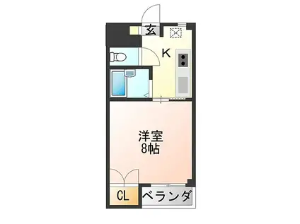 ロイヤルコーポ蜂屋(1K/3階)の間取り写真