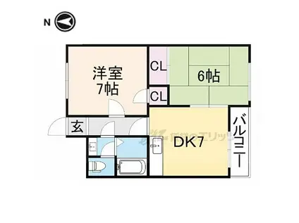 マンション12番館(2DK/3階)の間取り写真