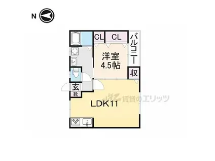 MAYUMIハイツ10番館指月(1LDK/2階)の間取り写真