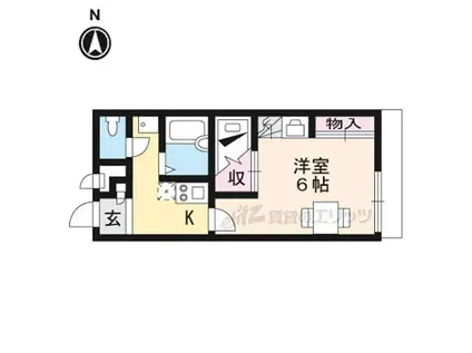 JR桜井線 京終駅 徒歩16分 2階建 築21年(1K/1階)の間取り写真