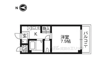 ソレイユ川崎(1K/3階)の間取り写真
