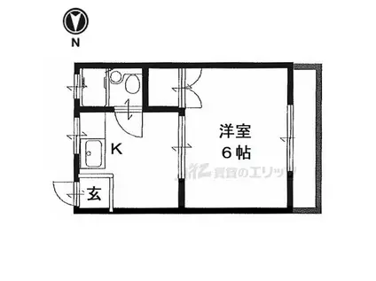 多田ハイツ(1K/2階)の間取り写真