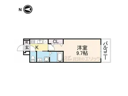 京阪本線 光善寺駅 徒歩10分 3階建 新築(1K/2階)の間取り写真