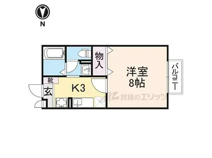 JR桜井線 京終駅 徒歩9分 2階建 築24年(1K/2階)の間取り写真