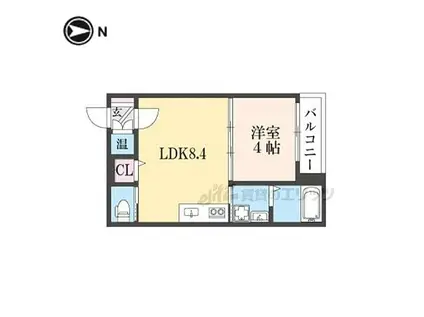 京阪本線 萱島駅 徒歩11分 3階建 築1年(1LDK/2階)の間取り写真