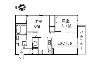 京阪本線 枚方公園駅 徒歩13分 3階建 新築(2LDK/3階)の間取り写真