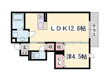 サニーDハウス芝町イースト(1LDK/1階)の間取り写真