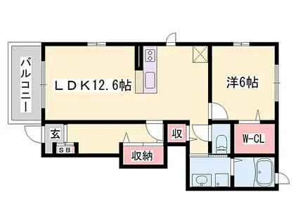 JR東海道・山陽本線 土山駅 バス乗車時間：15分 小池前バス停で下車 徒歩5分 2階建 築14年(1LDK/1階)の間取り写真