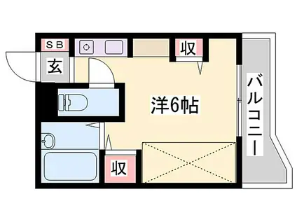 オリエンタルマンションI(ワンルーム/3階)の間取り写真