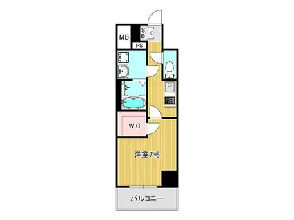 エスプレイス大阪ガルフレジデンス(1K/4階)の間取り写真