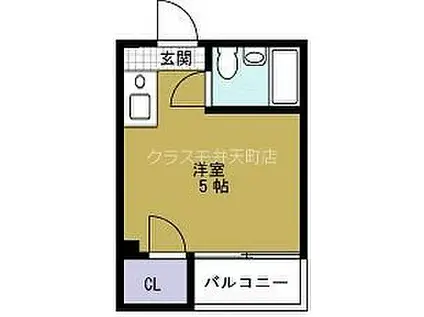 パールマンション(ワンルーム/3階)の間取り写真