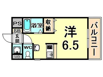 サンロード武庫之荘(1K/2階)の間取り写真