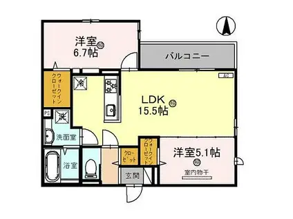 M&R AIKI(2LDK/2階)の間取り写真