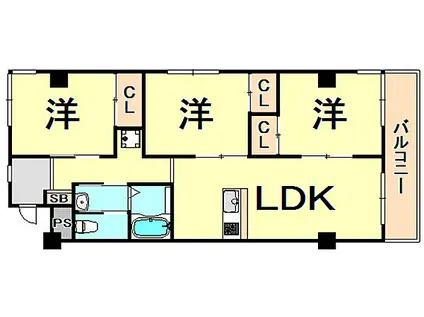 シェリール武庫(3LDK/1階)の間取り写真
