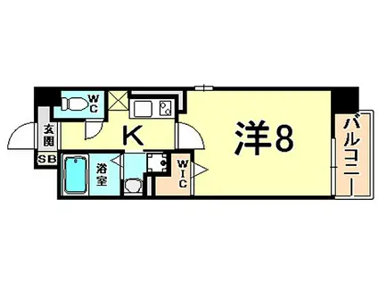 クラシェス尼崎(1K/8階)の間取り写真