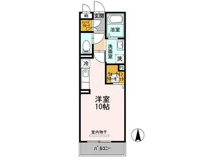 ABCDマンション南塚口(ワンルーム/2階)の間取り写真