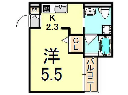SPRINGCOASTIII(ワンルーム/2階)の間取り写真
