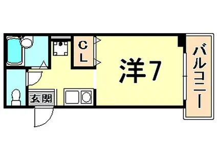 エトワール北口(ワンルーム/3階)の間取り写真