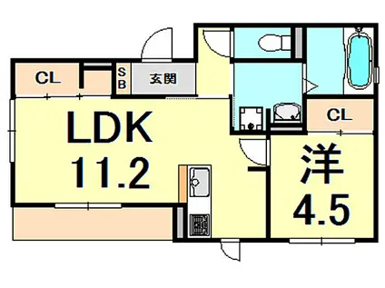 IRISE 西宮北口(1LDK/3階)の間取り写真