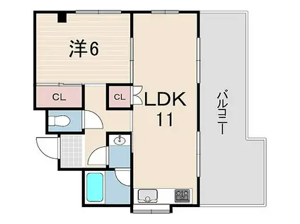 レジデンシア甲子園(1LDK/4階)の間取り写真