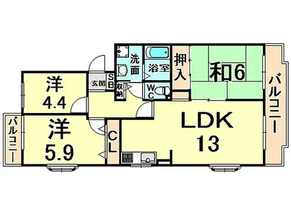 スペランツァステラ(3LDK/4階)の間取り写真