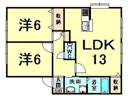 パークハイム(2LDK/2階)の間取り写真