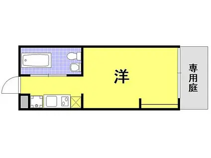 クレセンティア神戸・北野(ワンルーム/1階)の間取り写真