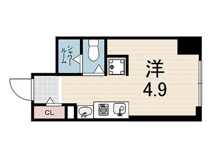 アルテハイム神戸・県庁前(ワンルーム/5階)の間取り写真