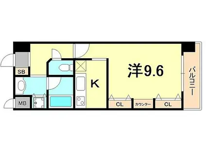 KAISEI新神戸第2ウエスト(1K/3階)の間取り写真