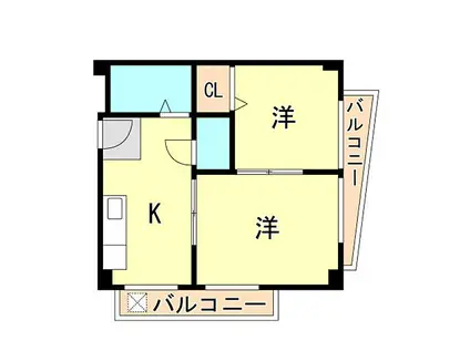 エルパラッツォ記田(2K/2階)の間取り写真