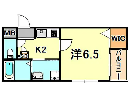 ワコーレヴィータ神田町(1K/1階)の間取り写真