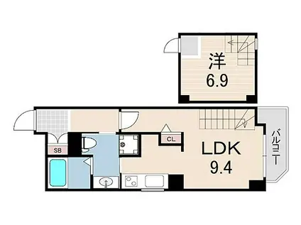 エカルラート青谷(1LDK/1階)の間取り写真