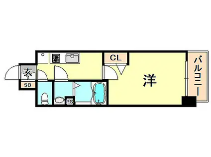 プレサンス兵庫ヴィアーレ(1K/5階)の間取り写真