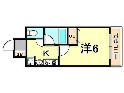 S-FORT神戸三宮北(1K/8階)の間取り写真