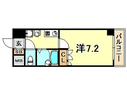 エスポワール三宮PARTII(1K/9階)の間取り写真
