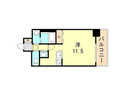 W-STYLE神戸(ワンルーム/4階)の間取り写真